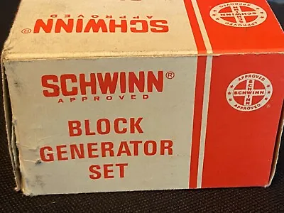 VINTAGE 1970's SCHWINN APPROVED BLOCK GENERATOR LIGHT SET #04-250 (NOS) • $89