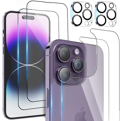 $5.85 • Buy 2X For IPhone 14 13 12 Pro Max Tempered Glass Back Screen Protector Lens Camera