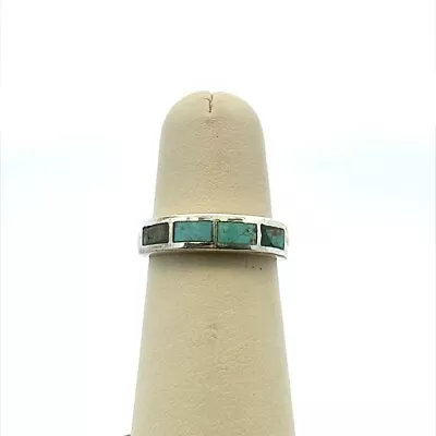 VTG Bell Trading Post Sterling Silver & Turquoise Size 6 Band Ring! 18 • $29.99