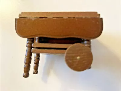 Vintage Dollhouse Miniature Furniture Wooden Table Tea Cart Price Taiwan 1:12 • $15