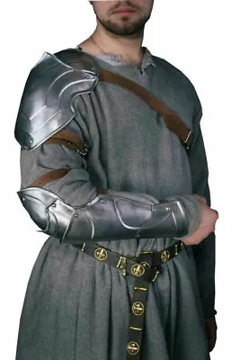 Medieval Single Shoulder And Metal Bracer Knight LARP Cosplay Costume Accessory • $145.15