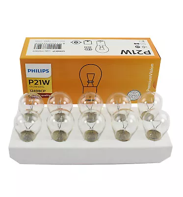 Genuine PHILIPS Premium Vision Indicator / Stop Globe Bayonet P21W 12V - 10 Pack • $23.95