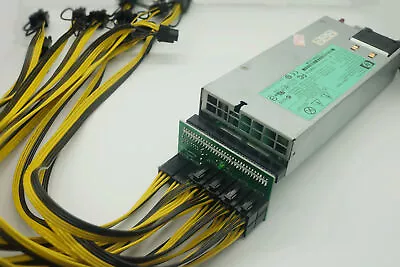 DPS 1200FB 1200W POWER SUPPLY W/ Breakout Adapter 10 Cables For Ethereum Mining • £105.60