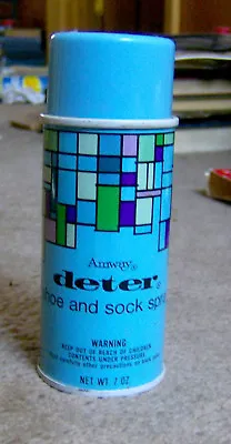 Vintage 1970s AMWAY DETER Shoe/sock Spray MODNDRIAN Esque Graphics OLD TIN CAN • $35