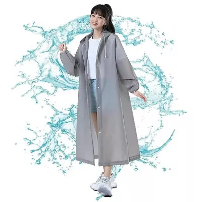 Unisex Adult Waterproof Raincoat Rain Coat Hooded Jacket Poncho Rainwear Camping • $5.99