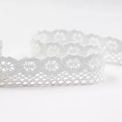 £2.49 • Buy COTTON CROCHET LACE TRIM WHITE VINTAGE 25mm WEDDING Narrow Edging Sunflower Trim