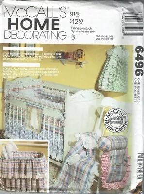 McCalls Sewing Pattern 6496 Nursery Bedding Blankets Bassinet Cover • $9.99