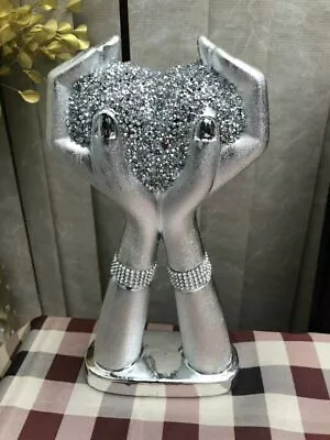 £17.99 • Buy BIG SILVER MIRRORED SPARKLE ORNAMENT, LOVELY SPECTACULAR DISPLAY Uk