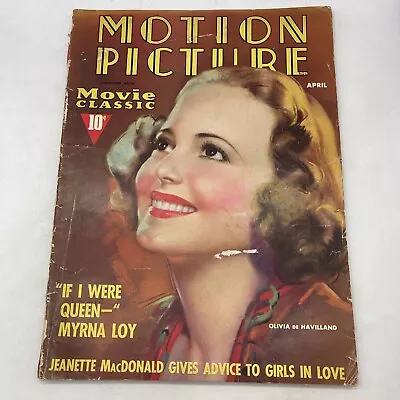 Motion Picture Magazine With Movie Classic April 1936 Olivia De Havilland Cover • $19.50