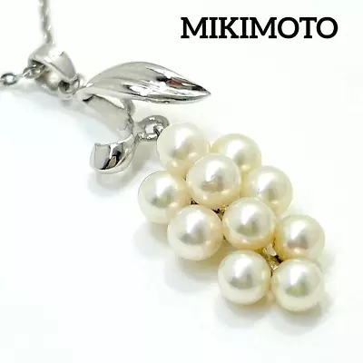 MIKIMOTO JAPAN 10P AKOYA Pearl Necklace Pendant Silver MIKIMOTO Antique OOP • $250