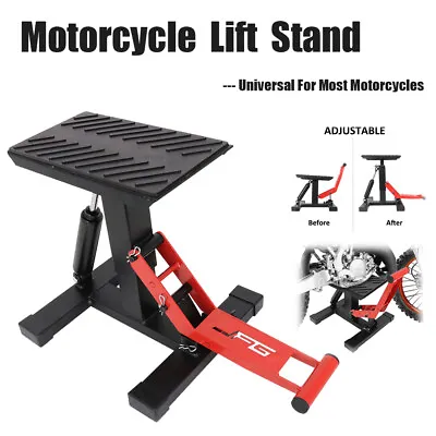 Dirt Bike Jack Stand Lift Motorcycle Adjustable Heavy Duty Lift Stand Universal • $62.99