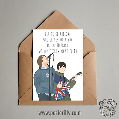 OASIS - Slide Away Minimal Posteritty Funny Valentines Day Card Liam Gallagher • £10