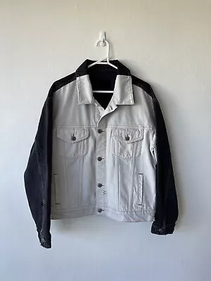 New Ksubi Womens Jacket Top Shirt S 8 Small 10 Duality Denim Beige Charcoal  • $115
