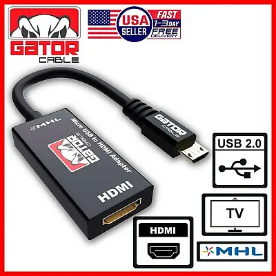 MHL Micro USB To HDMI Adapter Converter Cable For Android Phone Smartphone HDTV • $7.49