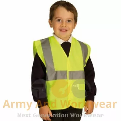 Kids School Hi Viz EN 1150 Road Safety Vest Waistcoat Childrens Travel Trips NEW • $6.37