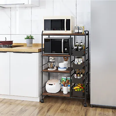 $125.96 • Buy 4 Tier Kitchen Storage Shelf 360° Rotating Kitchenware Cabinet Organizer Holder