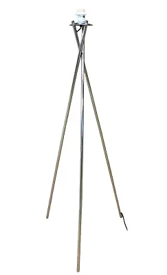 Habitat Tripod 150cm Tall Floor Lamp (No Shade) - Chrome 9132742 U LN56 • £19.99