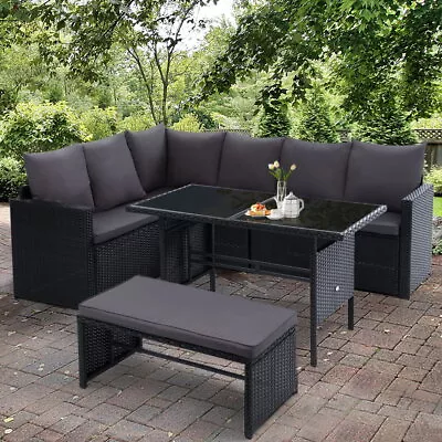 Outdoor Lounge Setting Sofa Dining Set Wicker Table Chairs UV Resistant 8 Seater • $872.95