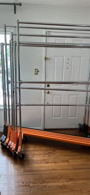 $800 • Buy 8 Heavy Duty Clothing Garment Z Rack Racks Rolling Clothes Hanger Double Single