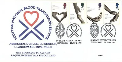 £3.99 • Buy 1998 Scottish National Blood Transfusion Service NHS 50 Years Official FDC