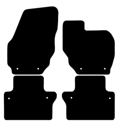 Fits Volvo V70 Manual 2007 To 2016 Tailored Black Car Floor Mats Set (8 Clips) • $17.42