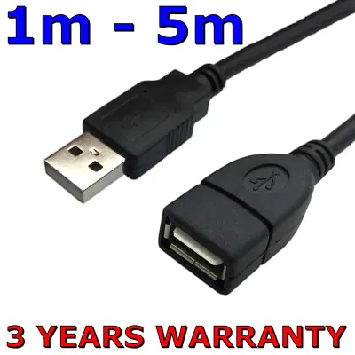 $9.45 • Buy Long USB Extension Data Cable 2.0 A Male To A Female Adpter Cord For Computer