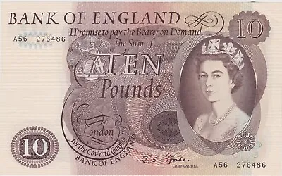 B316 J. S. Fforde 1967 Ten Pounds Banknote A56 In Near Mint To Mint Condition. • £62.50