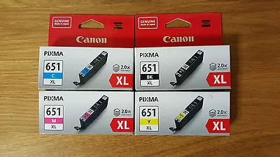 $25.45 • Buy 1x ORIGINAL CANON Genuine CLI 651XL PG650xl BK/C/M/Y INK CARTRIDGE Pixma Printer