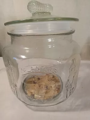 Planters Hexagonal Vintage  Mr. Peanut  Glass Counter Jar With Peanut Lid • $109.37