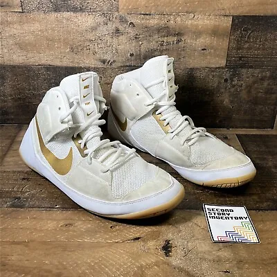 Nike Mens Fury Wrestling Shoes MMA Combat White Gold AO2416-170 Size M13 • $49.99