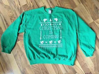 Game Of Thrones Ugly Christmas Sweater  Men's XL Christmas Is Coming Crewneck  • $15.30