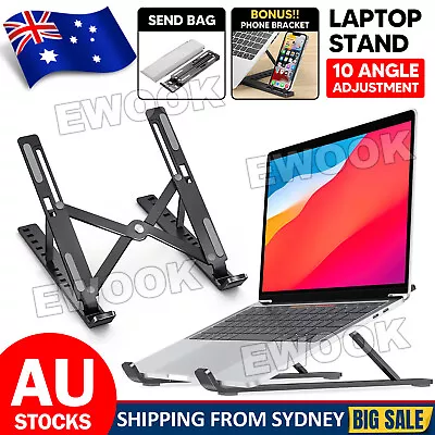 Ergonomic Portable Adjustable Laptop Stand Foldable Desktop Tripod Tray Holder A • $11.95