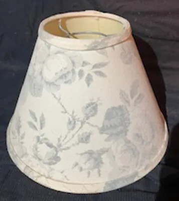 Vintage Small Table Wall 7  Bell Shape Lampshade Cream With Gray Flowers • $9.99