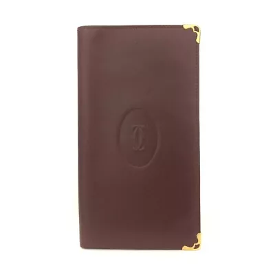 Must De Cartier Leather Long Bifold Wallet/9Y0174 • $1