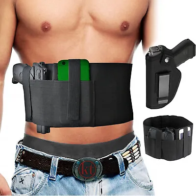 Tactical Belly Band Pistol Holster Concealed Carry Gun Holder Fit For MEN WOMEN • $10.99