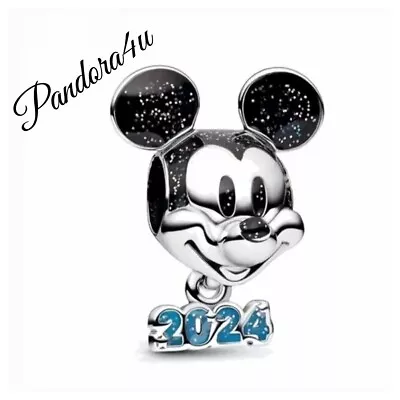 Pandora Disney Parks Mickey Mouse Charm With 2024 Dangle NeW Tags Velvet Gift BX • $59.95