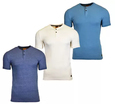 £19.99 • Buy Superdry Mens Short Sleeve Henley Collar Button T-Shirt Navy Blue Off White