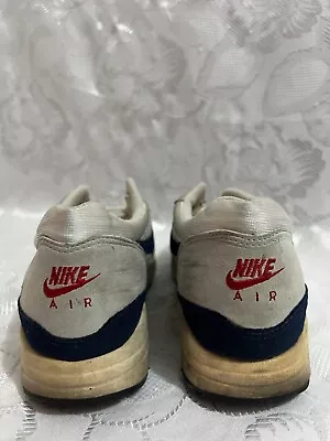 VINTAGE NIKE AIR MAX 1 ONE 1987 8 ORIGINAL WHITE NAVY RED MESH OG 80s 90s 1988 • $2500