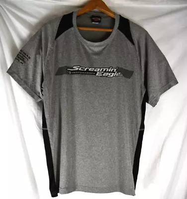 Harley Davidson Men’s Gray Black T Shirt L Screaming Eagle Performance • $22.95