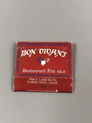 Vintage BON VIVANT RESTAURANT 7046 N. Lake Blvd. Tahoe - Matchbook Book  • $4.90