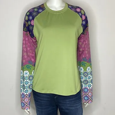 £28.79 • Buy The North Face Women's Vapor Wick Base Layer Top Green Floral Sleeves Size Large
