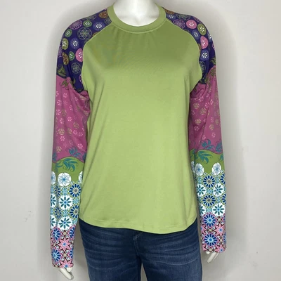 £28.79 • Buy The North Face Women's Vapor Wick Base Layer Top Green Floral Sleeves Size Large