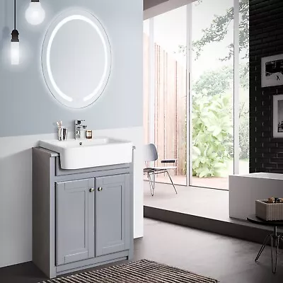 £399.99 • Buy Keenware KVU-008 Kensington Matt Grey Vanity Unit With Traditional Belfast Sink