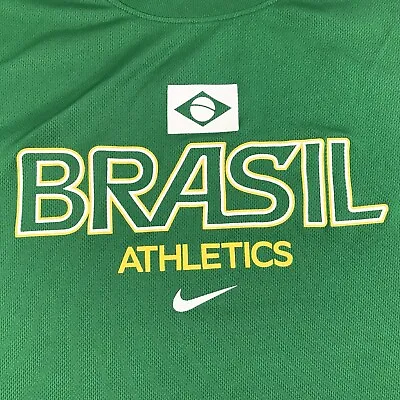 $10.75 • Buy Nike Running Brasil Shirt Adult XL Dri Fit Soccer Green Short Sleeve