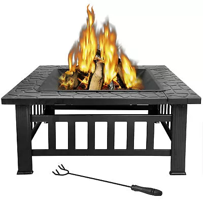 Backyard Fire Pit Outdoor Patio Metal Wood Firepit Fireplace Garden Cover Stove • $47.59