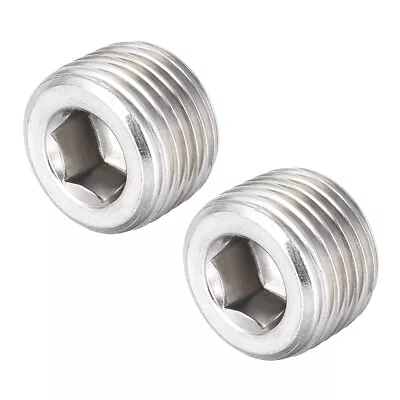 Hex Countersunk Plug Stainless Steel Pipe Fitting 1/2NPT Male Thread Socket 2Pcs • $8.63