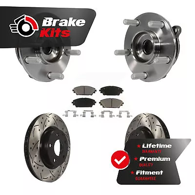 Front Hub Bearing Coat Drill Slot Brake Rotor Pad Kit For 2014-2018 Mazda 3 2.5L • $207.48