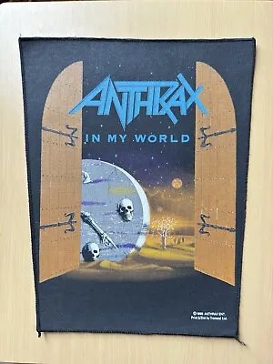 Original Vintage Anthrax In My World Back Patch 1990 American Thrash Metal Band • $37