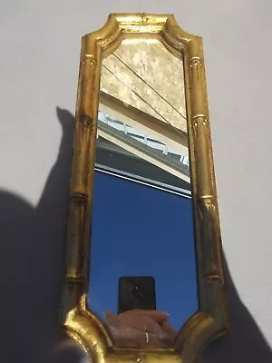 Mid 20th Century Bamboo Framed Gold Mirror Handmade In Italy • $125