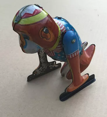£4 • Buy Vintage Yanoman Japan Tinplate Litho Wind-Up Somersaulting Tumbling Monkey